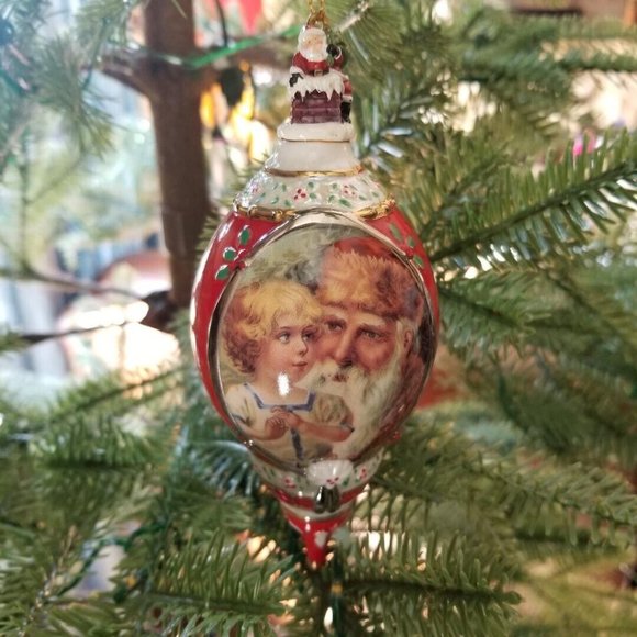 VNTG 2000 Bradford Exchange Santa Millennial Porcelain Ornaments Collection #2 - Picture 6 of 10
